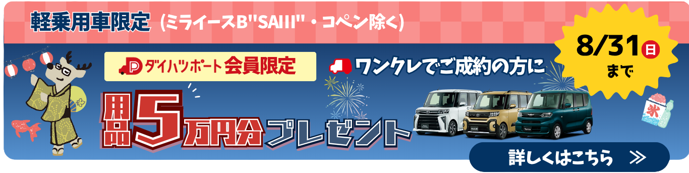 用品5万円分プレゼント